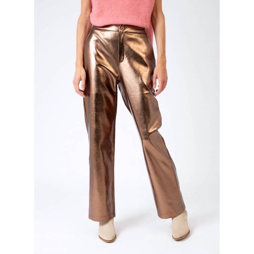 NEW AN'GE straight-leg trousers in bronze